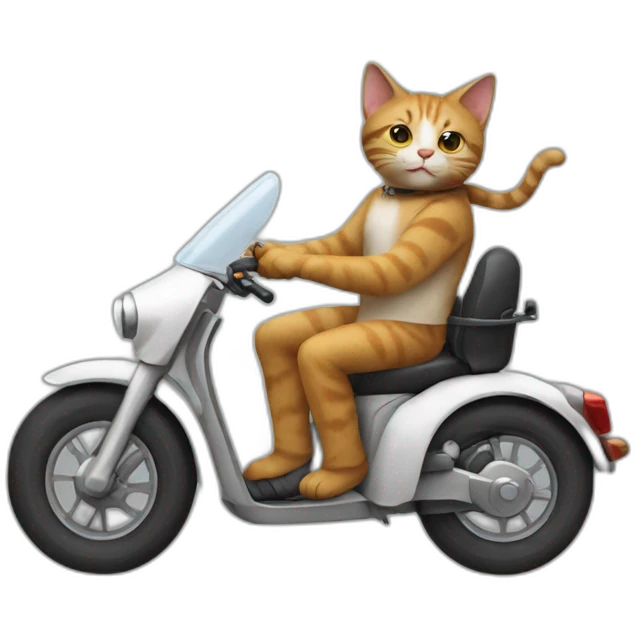 cat driving a human emoji