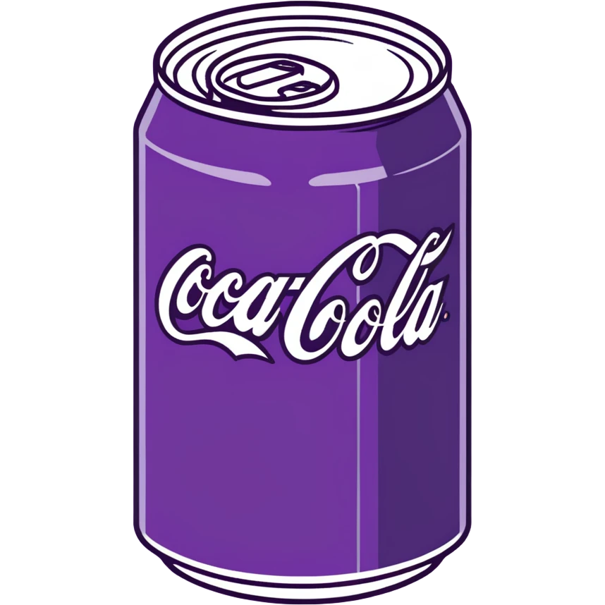 Purple can of coca cola emoji