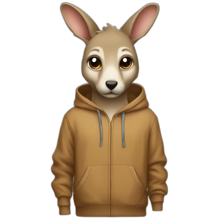 kangourou with hoodies emoji