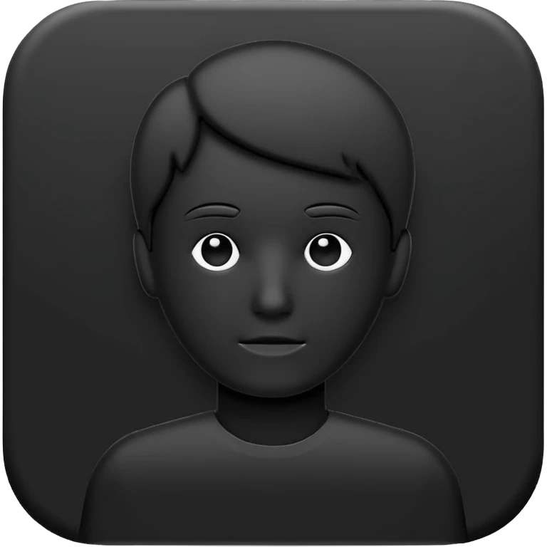 Minimalistic flat vector icon, iOS style, thin black outline on white background. Person silhouette. Black, completely monochrome, matte.  emoji