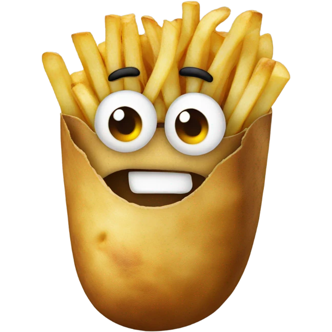 Potato eating fries emoji