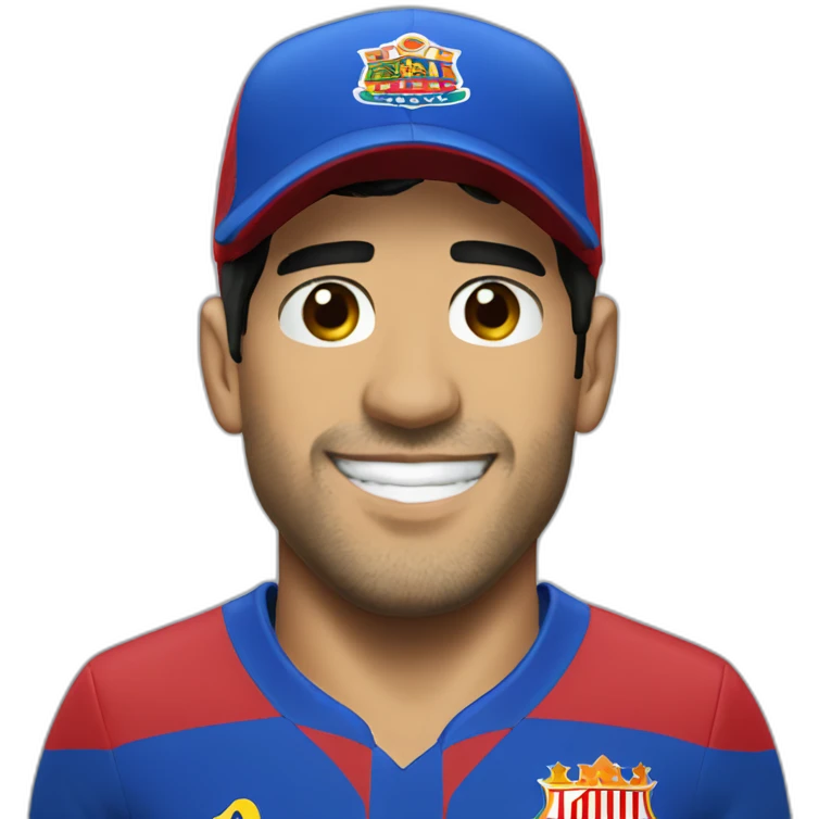 luis suarez with a hat emoji