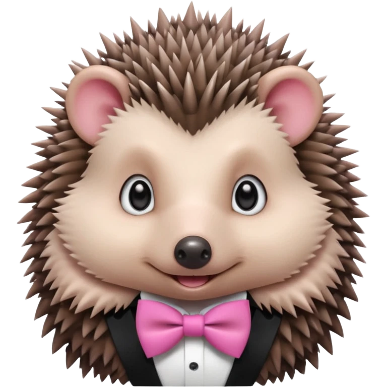 Hegehog with pink bowtie and make cute emoji
