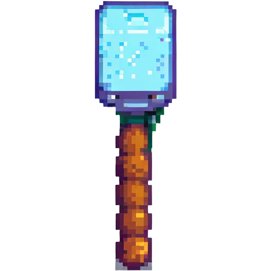 Gravity hammer from Halo game, pixel art style emoji