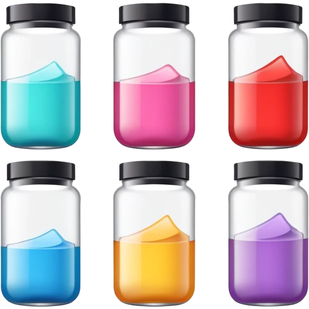 emoji of beauty tubes and jar with brand labels, minimalistic design emoji