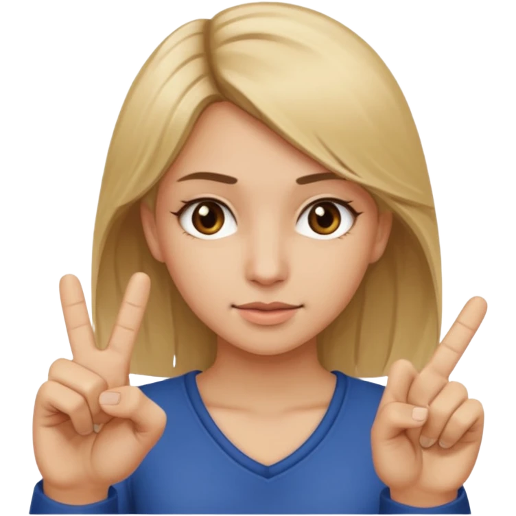 A girl about 35 dirty blonde, hair, brown eyes flipping the middle finger emoji