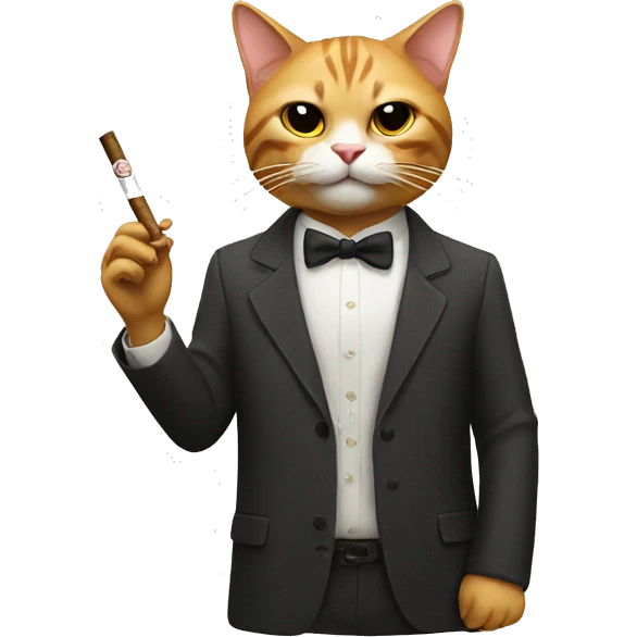 cat with a cigarrete emoji