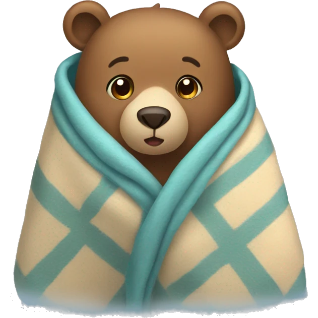 bear cozy in blanket emoji