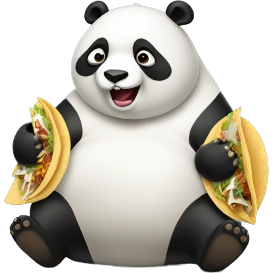 Fat panda eating tacos emoji