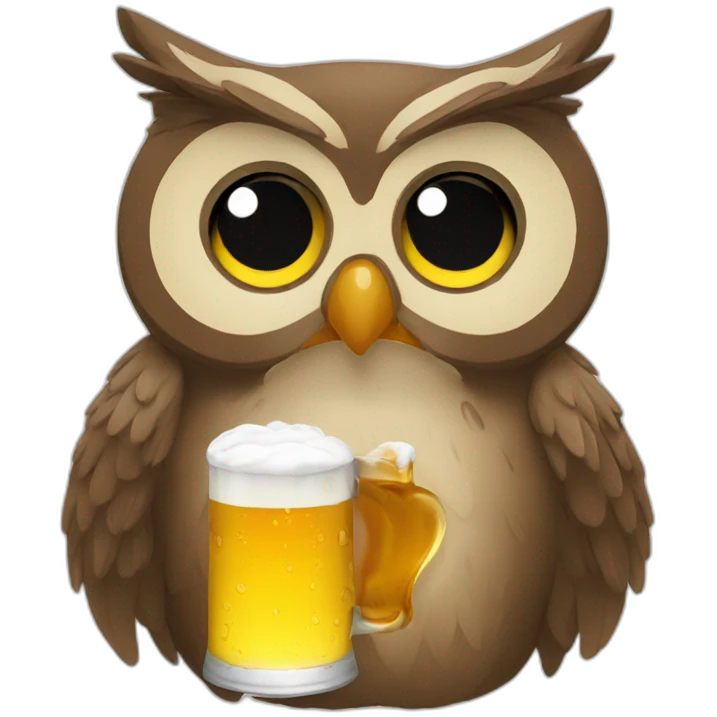 owl-drinking-beer emoji