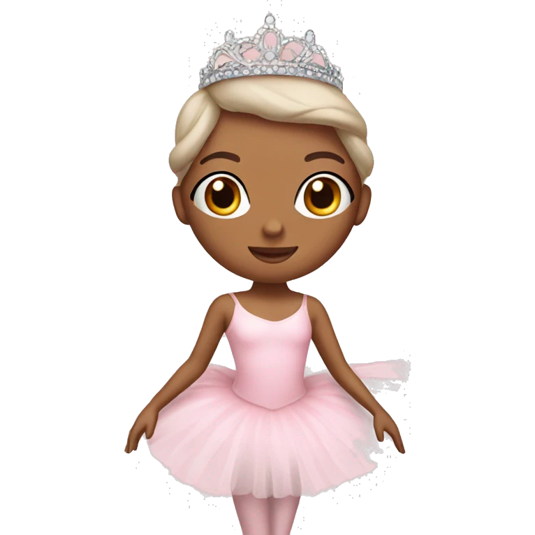 Pastel pink ballerina with tiara emoji