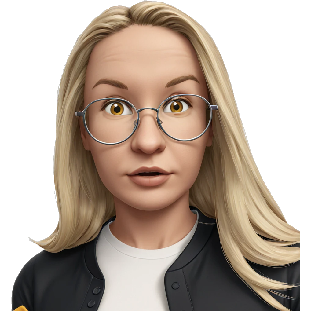 blonde girl with glasses emoji