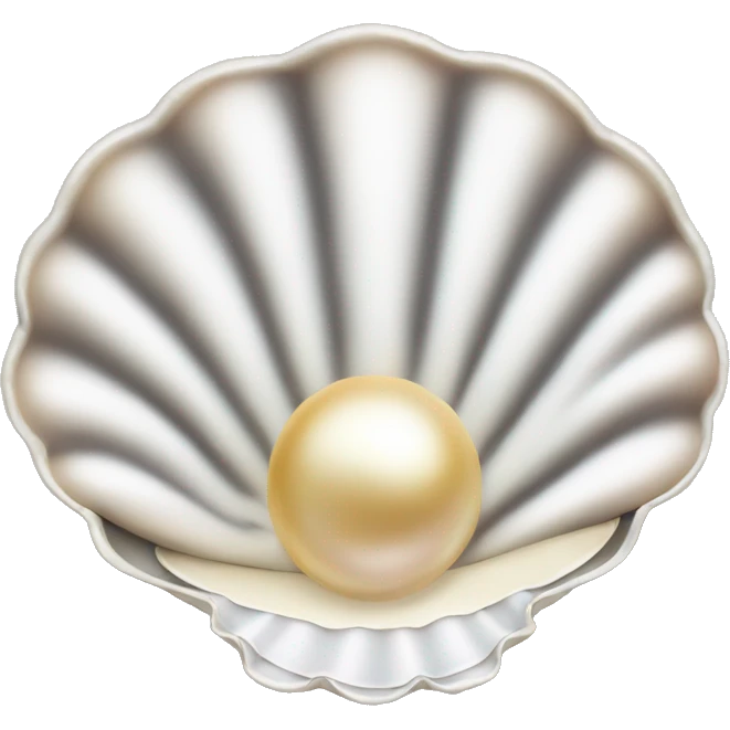 Elegant open clam shell with pearl emoji