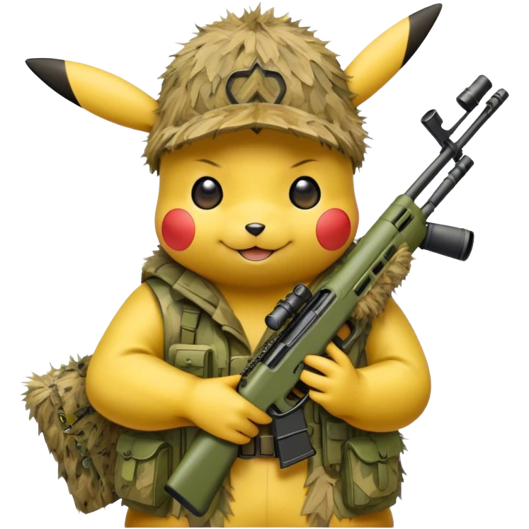 Pikachu met sniper emoji