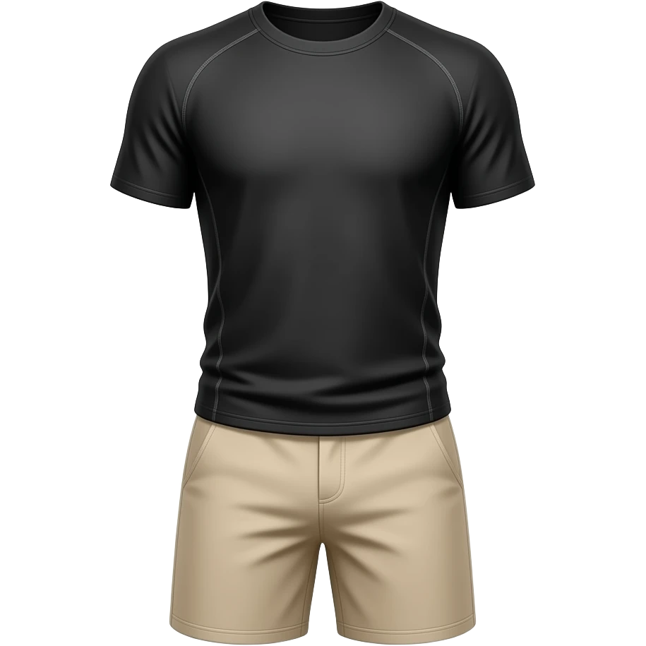 black gym shirt and shorts beige emoji