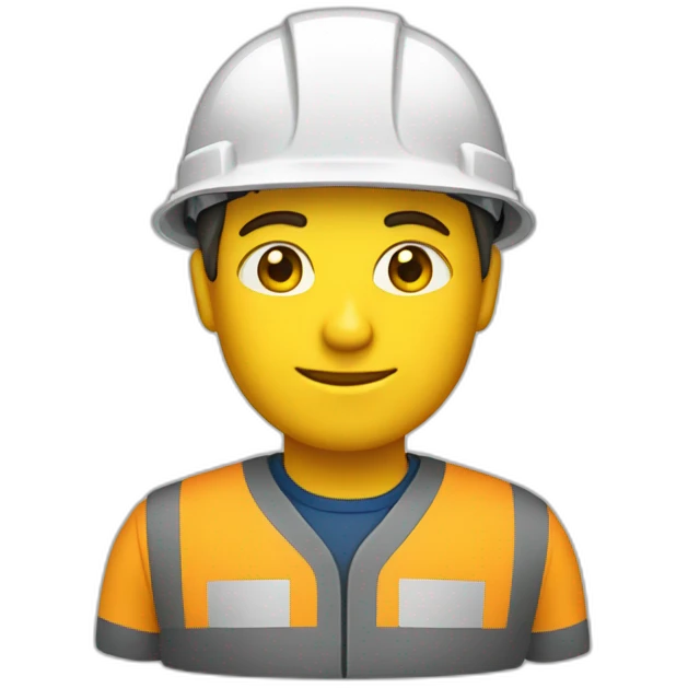 Constructor de casas con uniforme amarillo emoji