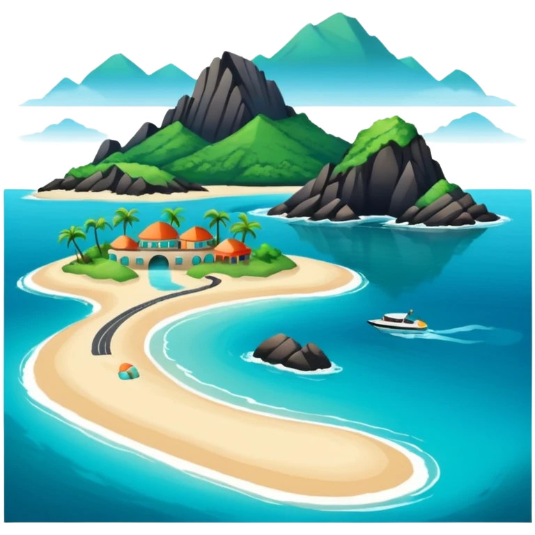 attractive island  with a beach and infrastructure  emoji