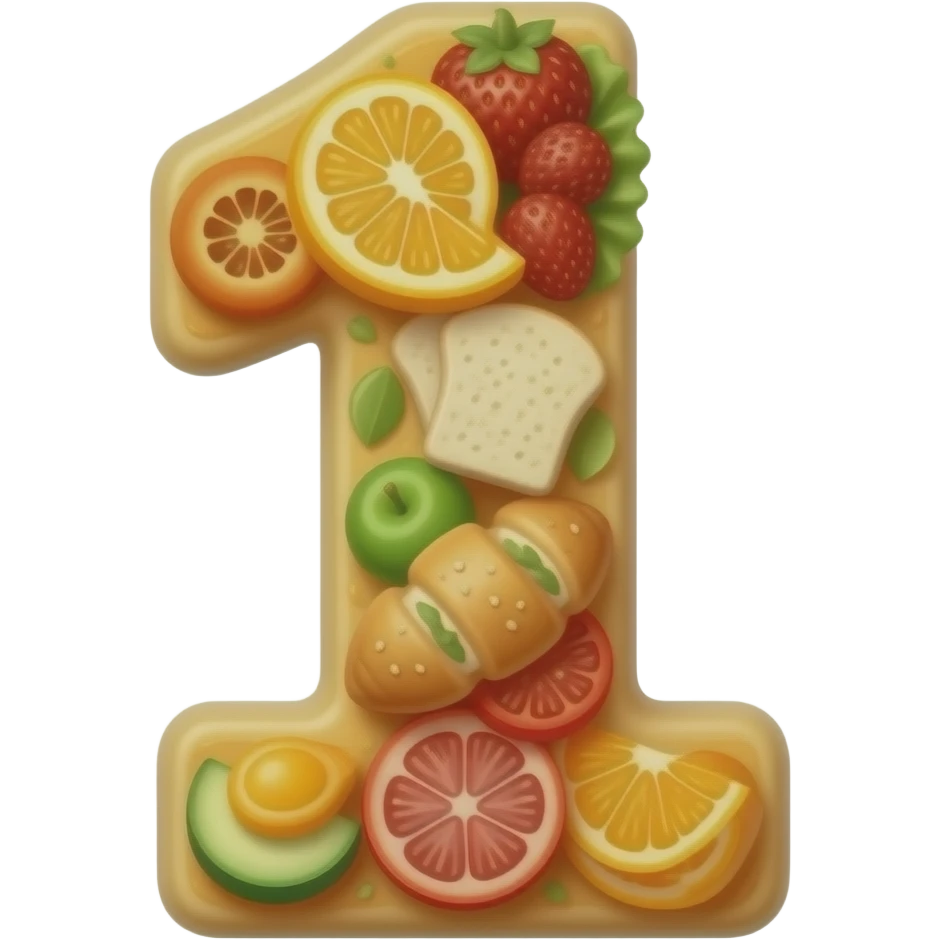 numer 1 made of food emoji