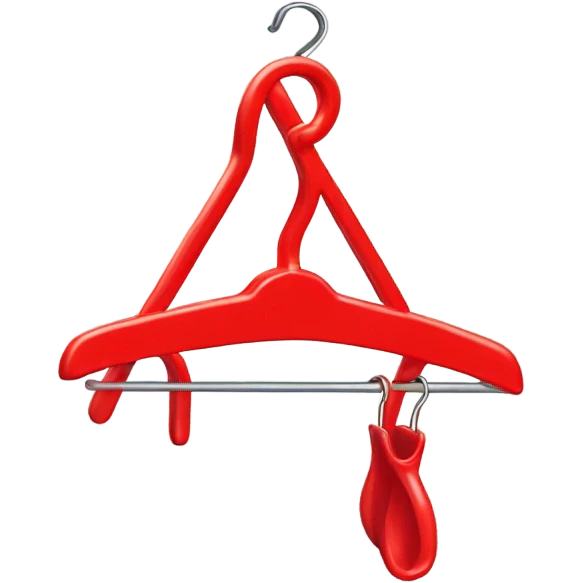 Clothes hanger in red water emoji