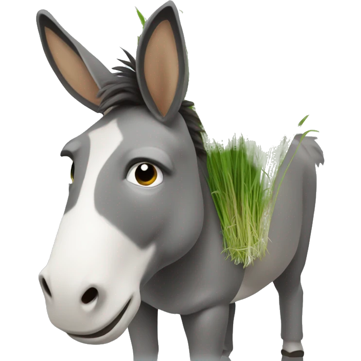 Donkey with grass on its back emoji
