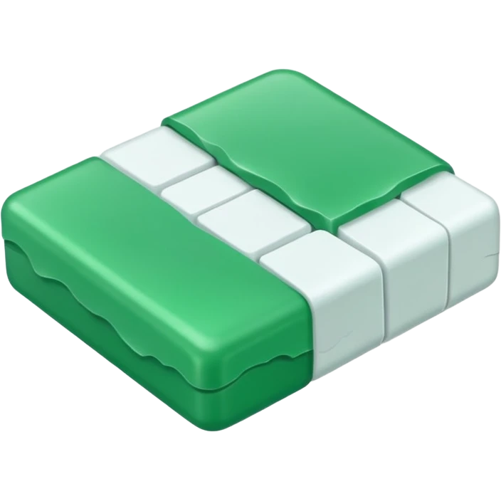 WHITE ERASER WARPED GREEN PACKAGE emoji