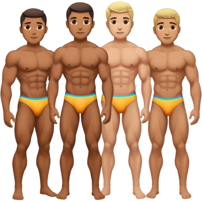 Gay men in thong with big butt emoji
