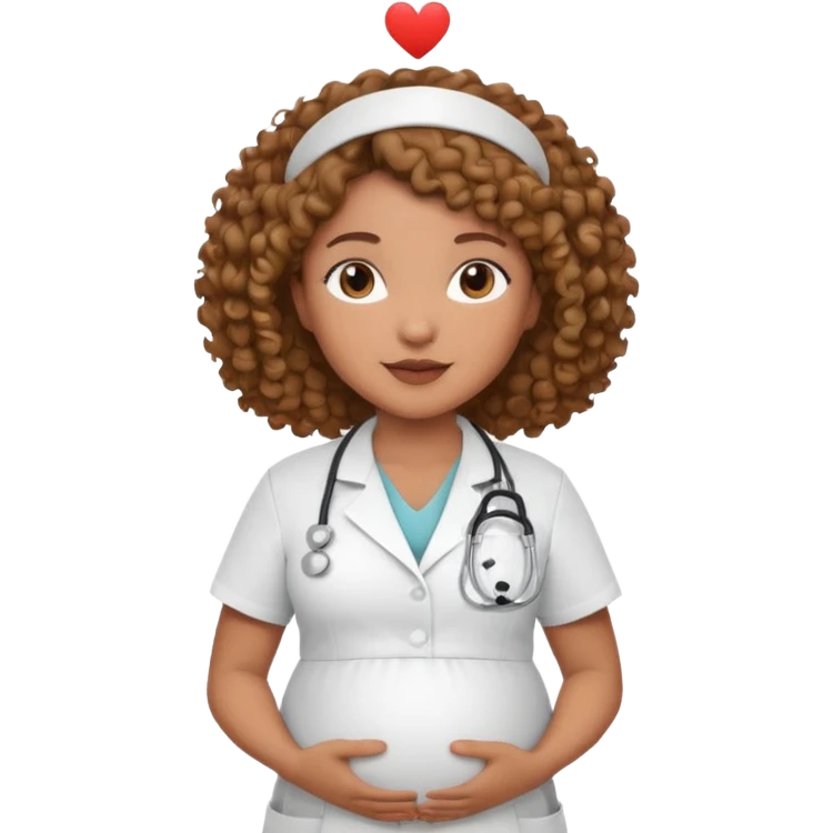 pregnant curly nurse emoji