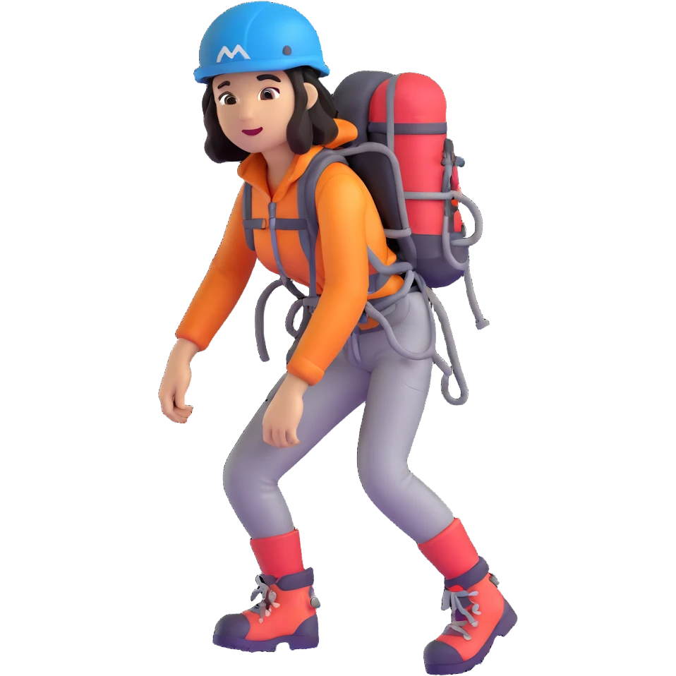 female mountain climber emoji