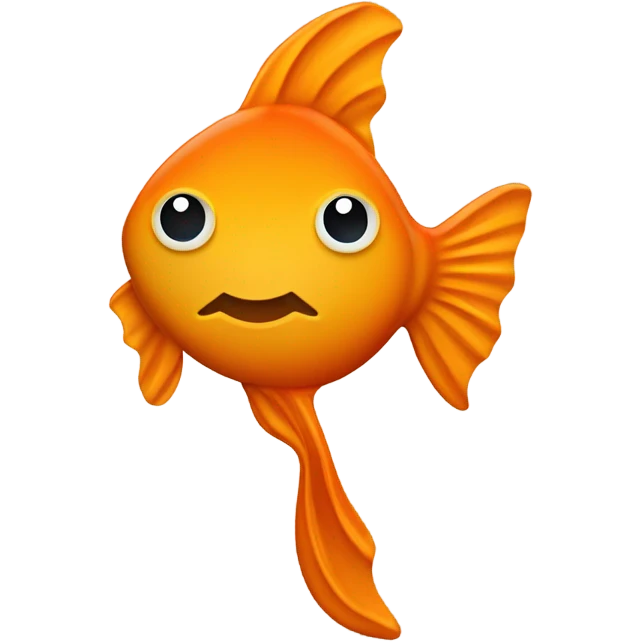 a goldfish-shaped cracker, orange in color with a slightly baked texture. It has a small curved smile and a subtly marked eye. The design is simple, without complex details, in a flat and friendly style emoji