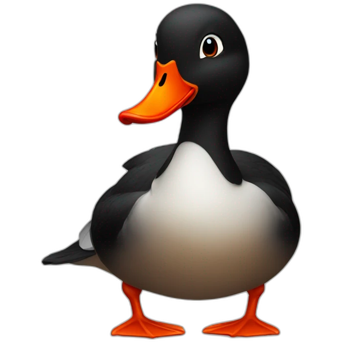 Black and red duck emoji