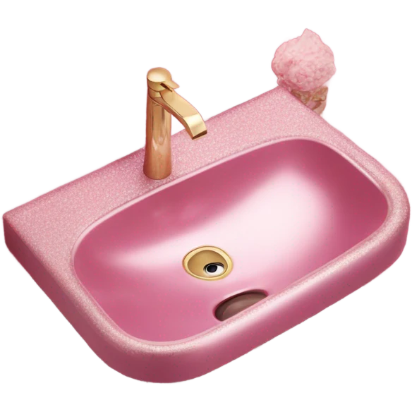 Pink glitter sink with mirror  emoji