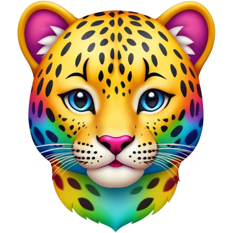 Lush kissable lips with rainbow colored leopard print emoji