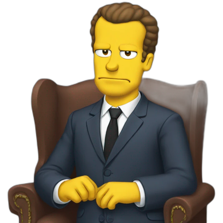 Macron version Simpson emoji