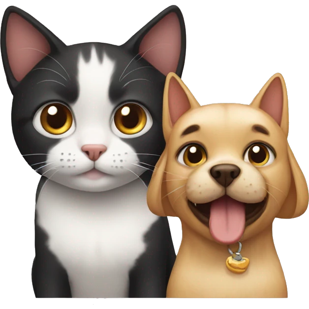 Cat between dog  emoji