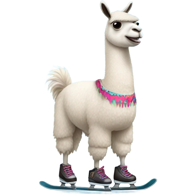 Llama on ice skates  emoji