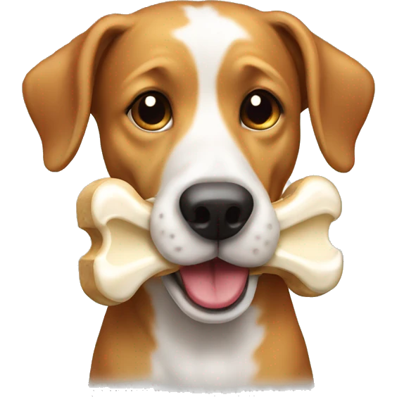 dog licking bone emoji