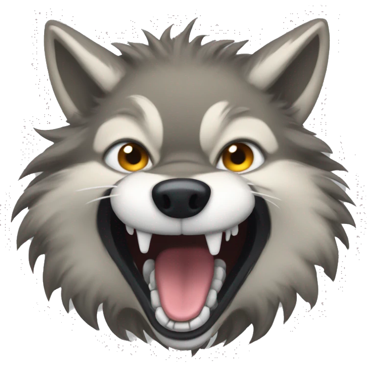 Fluffy coywolf growling emoji
