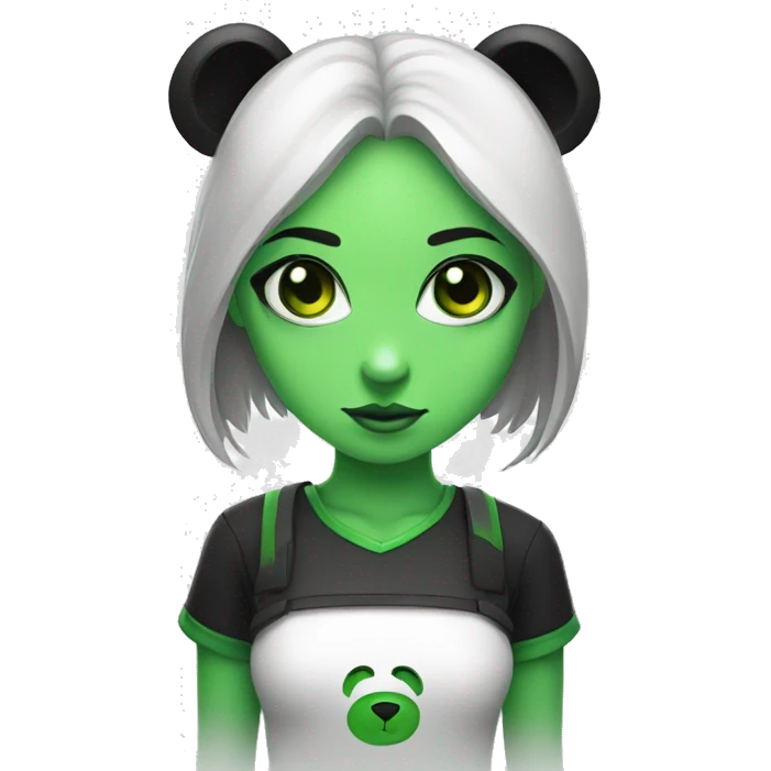 Green-eyed panda girl with vrs logo emoji