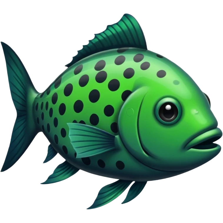spotted fish black green emoji