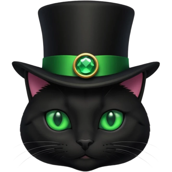 A black cat with a top hat emoji