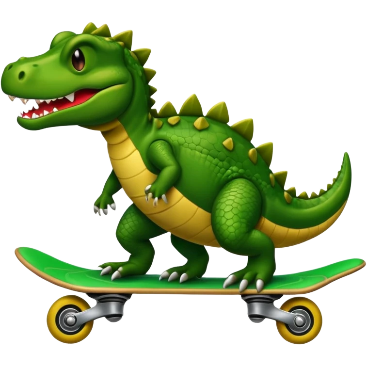 Cocodrilo sobre una patineta emoji