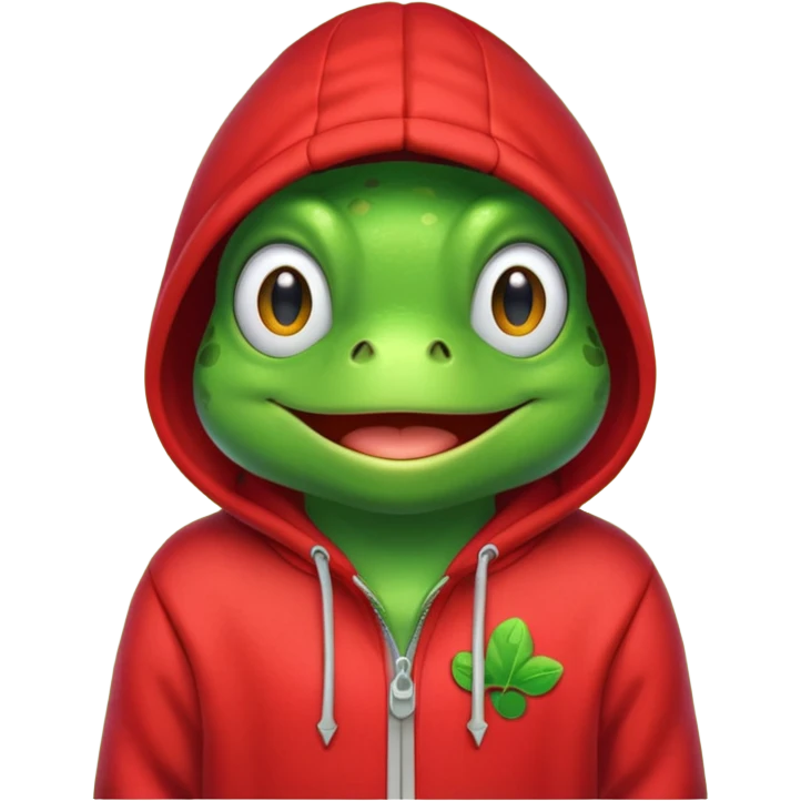 frog in a red hoodie emoji