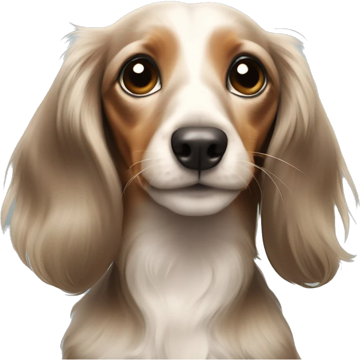  puppy longhair dachshund fair colours emoji