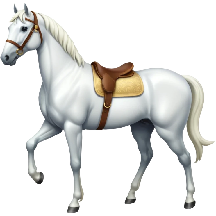 The white horse is realistic up close emoji