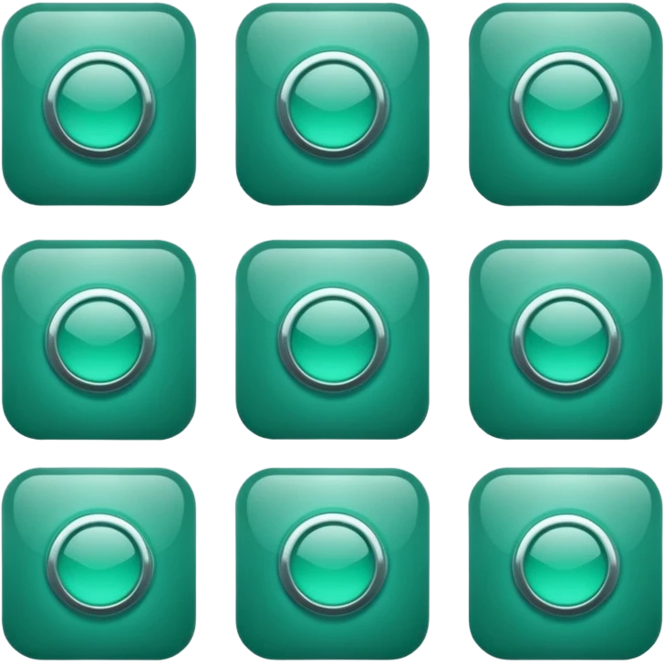 Blank dark Jade style rounded square icon button emoji