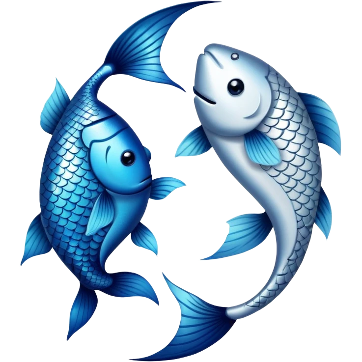 The zodiac symbol Pisces. Two fish in a “yin-yang” formation. emoji