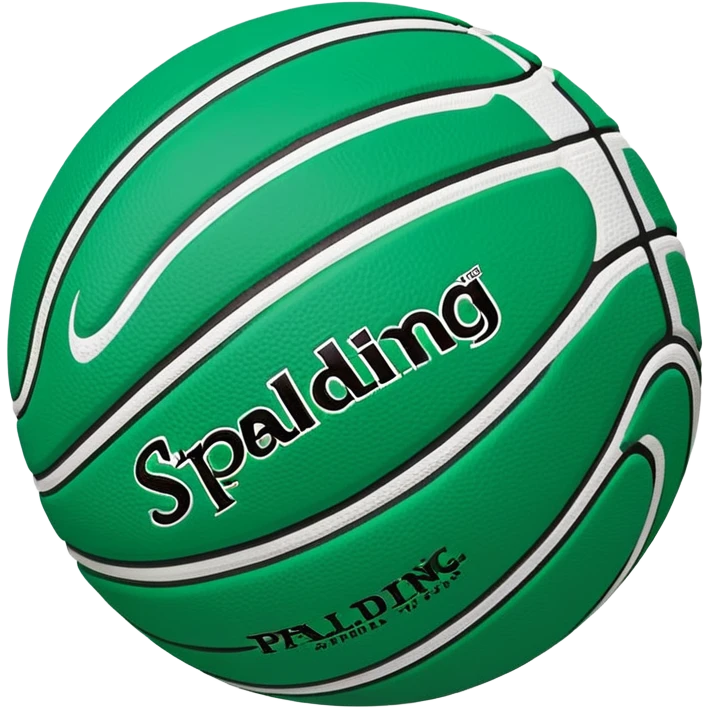 minimalist green Spalding basketball with simple NBA logo, few colorful accent lines, clean design emoji