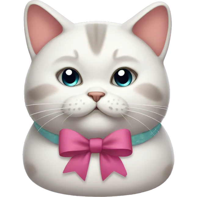 A chubby cat with bows  emoji