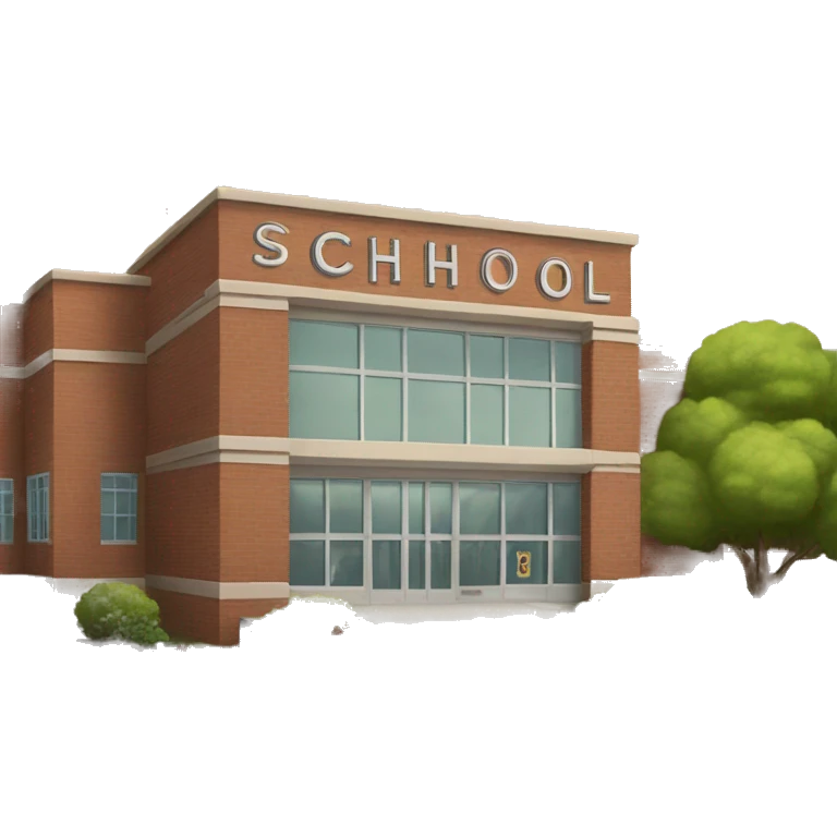 small school with sign that says "school" emoji