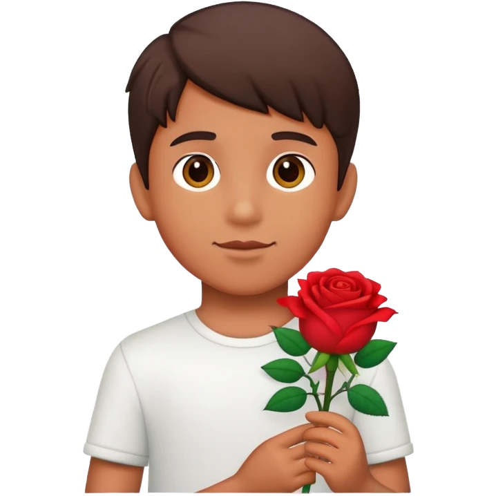 Boy that has a rose toy emoji